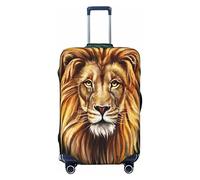 FWJZDSP Copri bagaglio da viaggio Marrone faccia di leone Testa di animale Galaxy Valigia Protezione elastica Copri bagaglio lavabile Piccolo