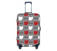 FWJZDSP Copri bagaglio da viaggio Nuova mappa dello stato Oh-Io Grigio Ohio Usa America Protezione elastica per valigia Copri bagaglio lavabile Grande