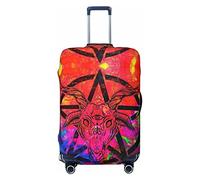 FWJZDSP Copri bagaglio da viaggio Pentagramma Demone Bafometto Satanico Capra Valigia Protezione elastica Copri bagaglio lavabile Piccolo