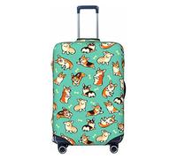 FWJZDSP Copri bagaglio da viaggio Simpatica valigia per cani Corgi Bones Protezione elastica Copri bagaglio lavabile X-Large