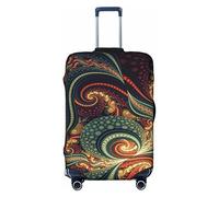 FWJZDSP Copri bagaglio da viaggio Trippy Acid Trip Psychedelic Swirly Valigia Protezione elastica Copri bagaglio lavabile Medio