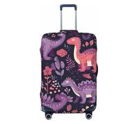 FWJZDSP Coprivaligia da viaggio con dinosauri e fiori, alla moda, elasticizzato, lavabile, antigraffio, adatto a valigie da 25-28 pollici.