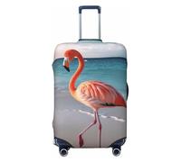 FWJZDSP Coprivaligia da viaggio Flamingo On The Beach, elastico, lavabile, antigraffio, per bambini e adulti, adatto a bagagli da 18 a 32 pollici