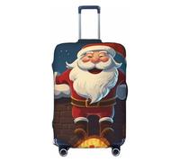 FWJZDSP Coprivaligia Santa Into The Chimney, coprivaligia elastici lavabili, coprivaligia da viaggio antigraffio, per bambini e adulti, adatti a bagagli da 18 a 32 pollici