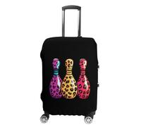 FWJZDSP Coprivaligia sportivo con stampa leopardata e motivo a birilli da bowling, lavabile, antigraffio, taglia XL.