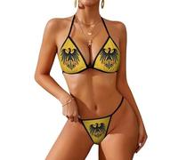 FWJZDSP Costume da Bagno da Donna con Bandiera storica del Sacro Romano Impero, Set Bikini da 2 Pezzi, Costume da Bagno