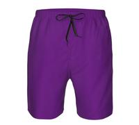 FWJZDSP Costume da Bagno da Uomo Viola, ad Asciugatura Rapida, con Tasche.