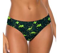 FWJZDSP Dinosauri Elementi Floreali Slip Intimo da Donna a Vita Bassa con Perizoma a T e Slip Carino