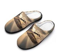 FWJZDSP Duck Goose Flying Skies Mount Pantofole da donna in cotone con punta chiusa e morbide pantofole antiscivolo per interni ed esterni