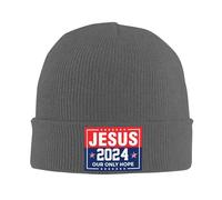 FWJZDSP Gesù 2024 La Nostra Unica Speranza Regali Berretto Cappello Regali Uomo Cappello Invernale Donna Berretto Lavorato a Maglia Cappello Lavorato a Maglia Nero