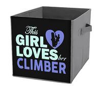 FWJZDSP Girl Loves Climber Contenitori portaoggetti con manici Cubo Organizzatori per armadi e scatole portaoggetti Cestino pieghevole per scaffali Taglia unica