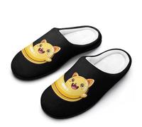 FWJZDSP Happy Banana Cat Pantofole da uomo in cotone con punta chiusa, pantofole da casa antiscivolo e leggere per interni ed esterni