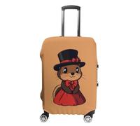FWJZDSP Happy Groundhog Day Groundhog With Hat Copertura protettiva per valigia stampata, lavabile, antigraffio, per viaggio M