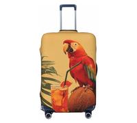 FWJZDSP Il pappagallo rosso in piedi Coprivaligia da viaggio elastico Coprivaligia da viaggio Coprivaligia lavabile antigraffio