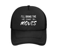 FWJZDSP I'll Bring The Dance Moves per Uomo e Donna, Cappello da Baseball in Rete Nera, Regolabile, Cappello da Camionista, Cappello da papà e Mamma, Regalo