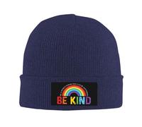 FWJZDSP in Un Mondo Dove puoi Essere Qualsiasi Cosa Sii Gentile Berretto da Uomo Cappello Lavorato a Maglia Cappello da Donna Berretto Lavorato a Maglia Berretto da Notte Nero