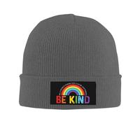 FWJZDSP in Un Mondo Dove puoi Essere Qualsiasi Cosa Sii Gentile Berretto da Uomo Cappello Lavorato a Maglia Cappello da Donna Berretto Lavorato a Maglia Berretto da Notte Nero