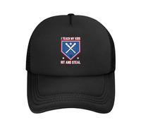 FWJZDSP Insegno ai Miei Figli a Colpire e rubare, Berretto da Baseball da Uomo e da Donna, Regalo per papà, Cappello da Camionista Regolabile