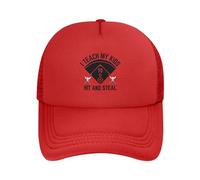 FWJZDSP Insegno ai Miei Figli a Colpire e rubare, Berretto da Baseball da Uomo e da Donna, Regalo per papà, Cappello da Camionista Regolabile