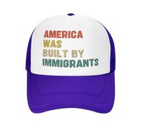 FWJZDSP l'America è Stata costruita dagli immigrati. Cappello a Rete. Sostieni i Diritti dei Rifugiati. Cappello da Baseball. Cappello da Camionista.