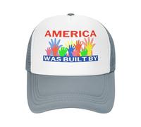 FWJZDSP l'America è Stata costruita dagli immigrati. Cappello a Rete. Sostieni i Diritti dei Rifugiati. Cappello da Baseball. Cappello da Camionista.