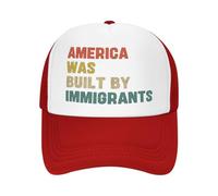 FWJZDSP l'America è Stata costruita dagli immigrati. Cappello a Rete. Sostieni i Diritti dei Rifugiati. Cappello da Baseball. Cappello da Camionista.