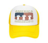 FWJZDSP l'America è Stata costruita dagli immigrati. Cappello a Rete. Sostieni i Diritti dei Rifugiati. Cappello da Baseball. Cappello da Camionista.