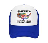 FWJZDSP l'America è Stata costruita dagli immigrati. Cappello a Rete. Sostieni i Diritti dei Rifugiati. Cappello da Baseball. Cappello da Camionista.