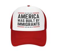 FWJZDSP l'America è Stata costruita dagli immigrati. Cappello a Rete. Sostieni i Diritti dei Rifugiati. Cappello da Baseball. Cappello da Camionista.