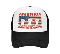 FWJZDSP l'America è Stata costruita dagli immigrati. Cappello a Rete. Sostieni i Diritti dei Rifugiati. Cappello da Baseball. Cappello da Camionista.