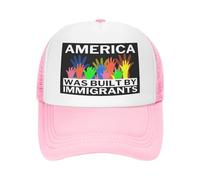 FWJZDSP l'America è Stata costruita dagli immigrati. Cappello a Rete. Sostieni i Diritti dei Rifugiati. Cappello da Baseball. Cappello da Camionista.