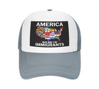 FWJZDSP l'America è Stata costruita dagli immigrati. Cappello a Rete. Sostieni i Diritti dei Rifugiati. Cappello da Baseball. Cappello da Camionista.