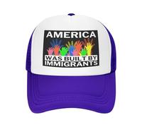 FWJZDSP l'America è Stata costruita dagli immigrati. Cappello a Rete. Sostieni i Diritti dei Rifugiati. Cappello da Baseball. Cappello da Camionista.
