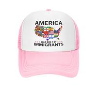 FWJZDSP l'America è Stata costruita dagli immigrati. Cappello a Rete. Sostieni i Diritti dei Rifugiati. Cappello da Baseball. Cappello da Camionista.