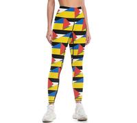 FWJZDSP Leggings da Donna con Bandiera della Palestina e dell'Ucraina per Controllo della Pancia Pantaloni da Yoga a Vita Alta per Allenamento Atletico