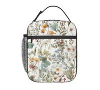 FWJZDSP Lunch box riutilizzabile per donne e adulti, borsa termica floreale della The Company Boho Lunch Bag, borsa termica in poliestere per picnic, lavoro, viaggi, spiaggia o escursioni.