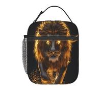 FWJZDSP Lunch box riutilizzabile per donne e adulti, borsa termica The Golden Lion, borsa termica in poliestere per picnic, lavoro, viaggi, spiaggia o escursioni