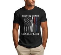 FWJZDSP Maglietta Resto in Omaggio a Charlie Kirk, Maglietta da Uomo Repubblicano in Piedi con Charlie