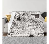 FWJZDSP Manoscritto medievale Simboli occulti esoterici Morbida coperta in pile Fuzzy Accogliente Morbida flanella Peluche Comfort Calore per letto Divano Divano Per tutte le stagioni Uso 60"x50"