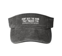 FWJZDSP Non mordere la Mano Che Ti Tocca, Cappelli da Baseball con Visiera Parasole in Cotone con Parte Superiore Vuota, per Uomo e Donna, Nero