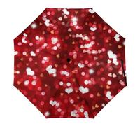 FWJZDSP Ombrello Bokeh a forma di cuore, antivento, resistente, pieghevole, ideale per viaggi e per proteggersi dalla pioggia. Ombrello da sole per uomo e donna.