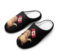 FWJZDSP Pantofole da donna in cotone con la ta canadese Happy Canada Day, morbide pantofole chiuse, antiscivolo per interni ed esterni