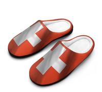 FWJZDSP Pantofole da uomo con bandiera della Svizzera, in cotone, morbide, leggere, per camera da letto