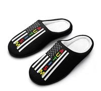 FWJZDSP Pantofole da uomo in memory foam con bandiera degli Stati Uniti, comode e leggere, in cotone, per interni ed esterni, per la consapevolezza dell'autismo