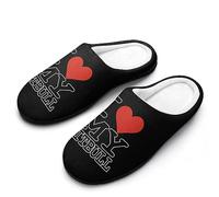 FWJZDSP Pantofole in memory foam I Heart My Pit Bull da uomo, comode e leggere, in cotone, per interni ed esterni