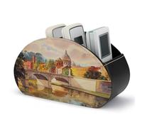 FWJZDSP Porta telecomando con 5 scomparti Organizer da tavolo in pelle PU per telecomandi TV/controller multimediali/articoli per ufficio/pennello per trucco/penna Bella vista italiana