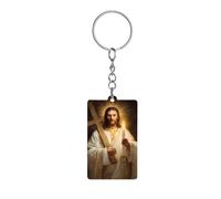 FWJZDSP Portachiavi con immagine di Dio e croce, in acrilico, accessorio per zaino per uomo e donna