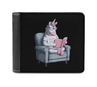 FWJZDSP Portafoglio bifold sottile con tasca frontale e porta carte di credito Unicorns Believe Yourself Book