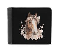FWJZDSP Portafoglio bifold sottile con tasca frontale per amanti dei cavalli, con porta carte di credito e porta documenti