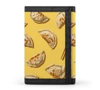 FWJZDSP Portafoglio sottile a tre ante con gnocchi Gyoza, porta carte con fessura, porta monete per tasca da viaggio con portachiavi